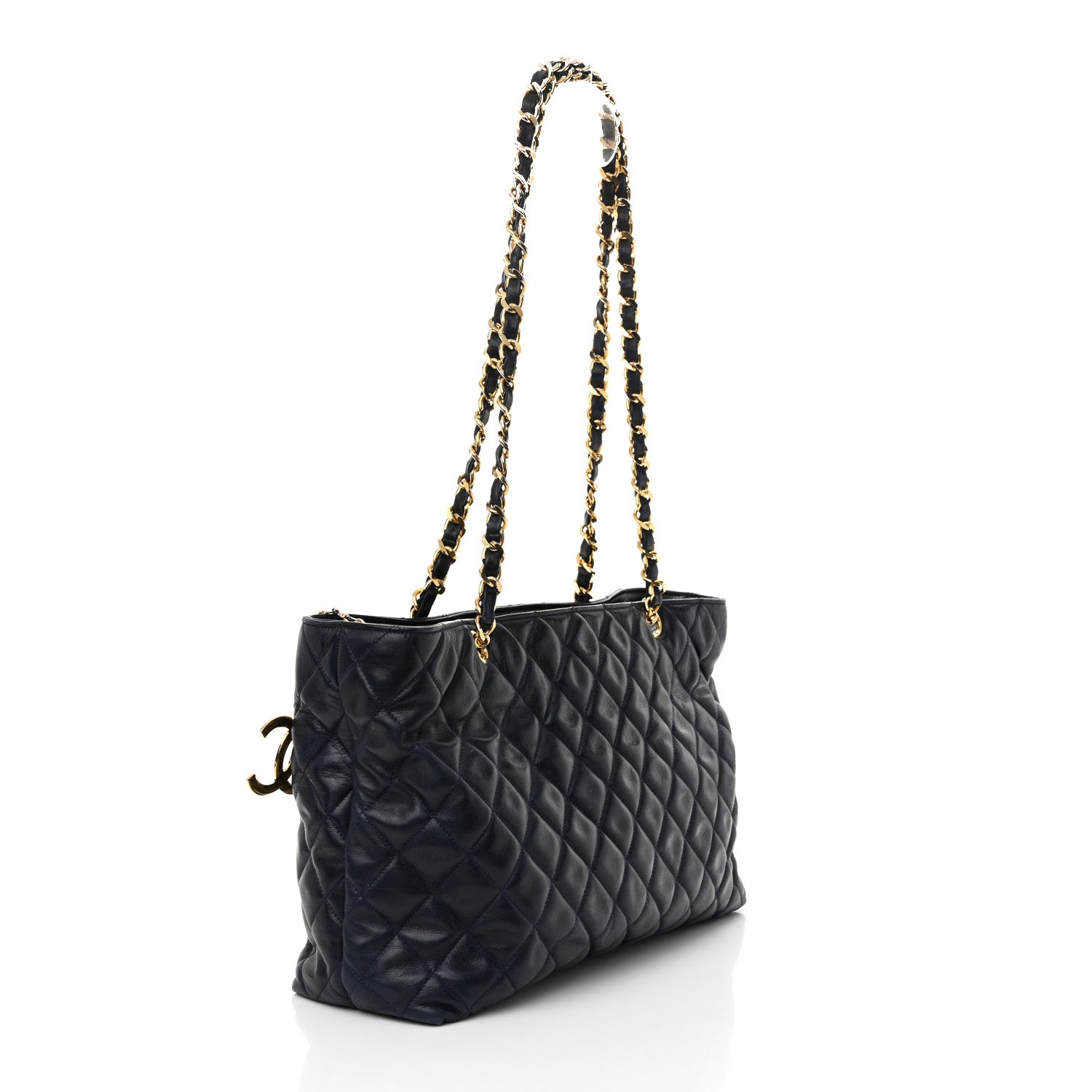 Chanel Lambskin Quilted Shoulder Bag Navy 3 of 11
