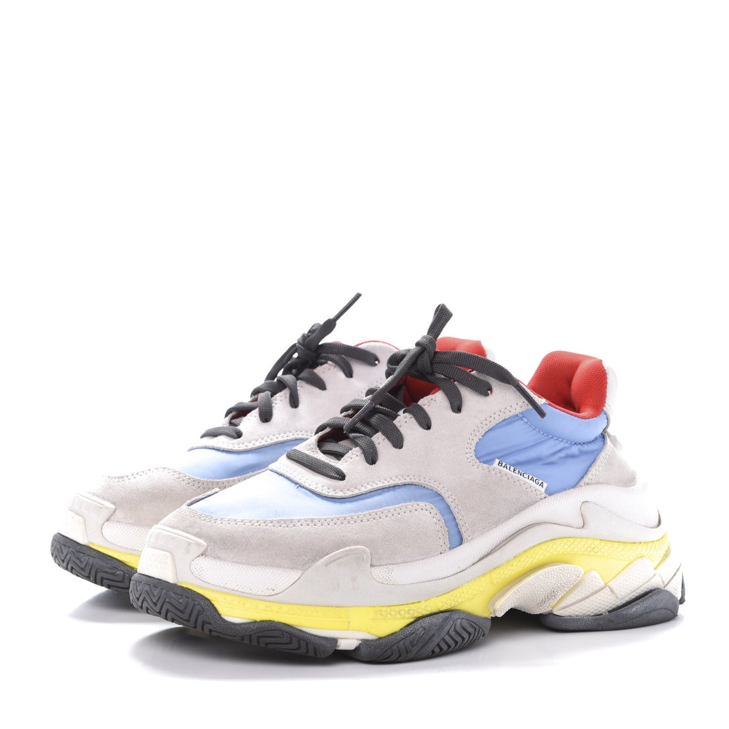 Nylon Suede Womens Triple S 2.0 Sneakers 38 Gris Bleu Rouge
