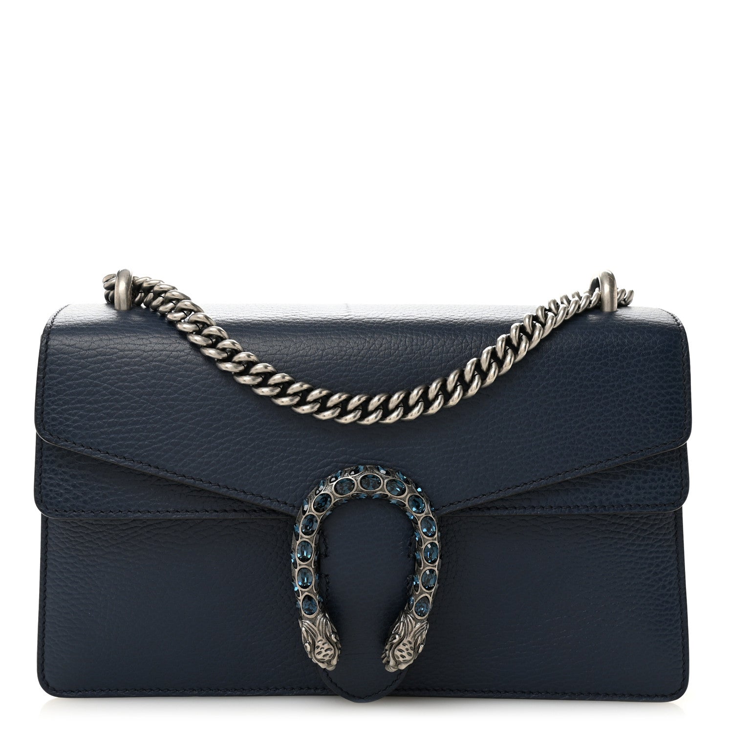 Gucci Pebbled Calfskin Small Dionysus Shoulder Bag Blue Agata 1 of 11