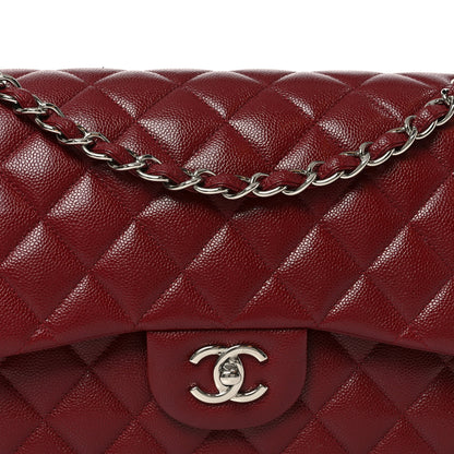 Chanel Caviar Quilted Jumbo Double Flap Burgundy 7 of 10
