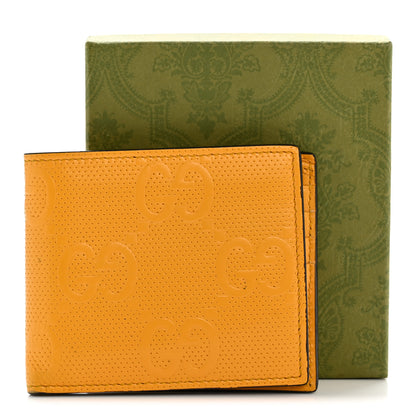 Gucci Calfskin GG Tennis Embossed Bi-Fold Wallet Yellow Tangerine 12 of 12