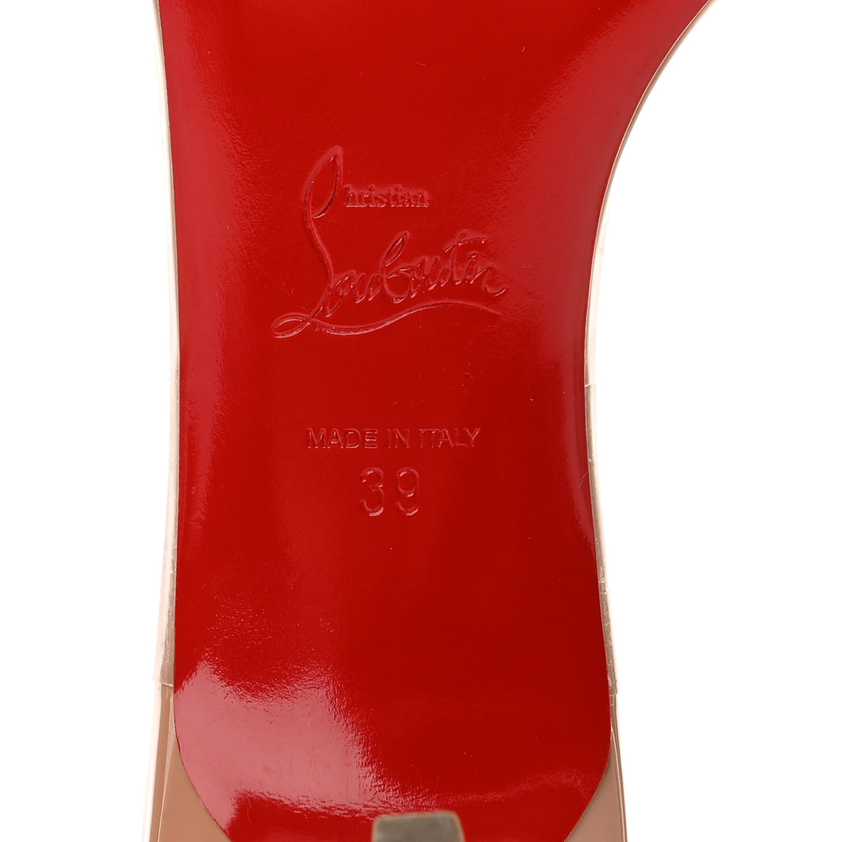 Christian Louboutin Patent PVC Just Nothing 55mm Slide Sandals 39 Nude 7 of 8
