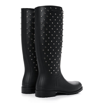 Saint Laurent Rubber Studded Festival Rain Boots 42 Black 4 of 10