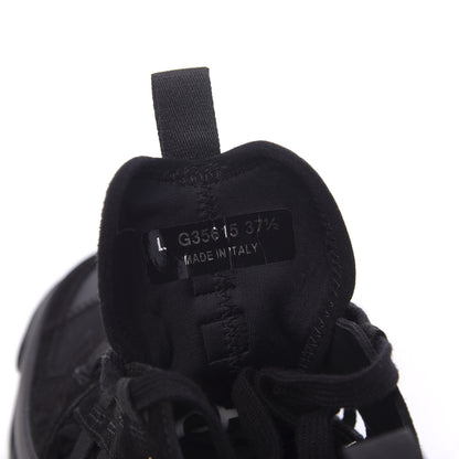 Chanel Fabric Calfskin Suede CC Sneakers 37.5 Black 9 of 9