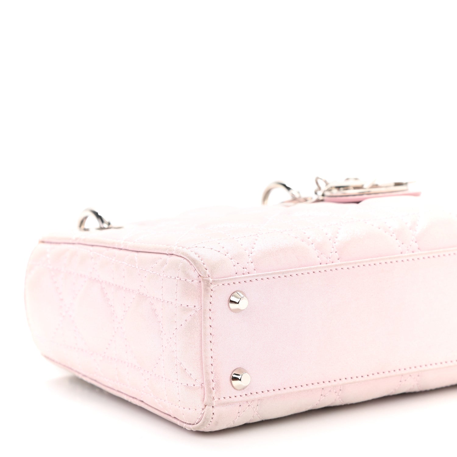 Christian Dior Metallic Lambskin Cannage Mini Lady Dior Lotus 7 of 9