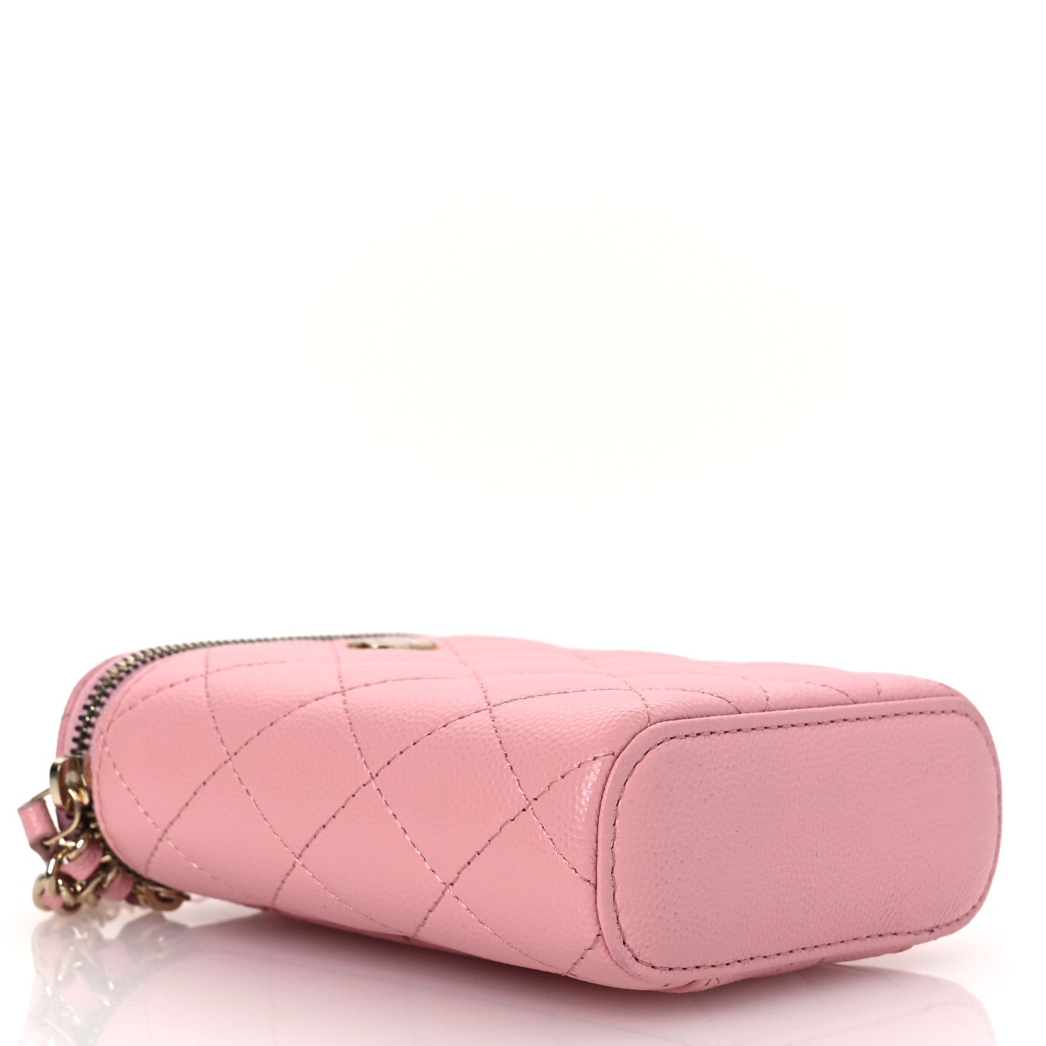Chanel Caviar Quilted Small Vertical Coco Beauty Vanity Case With Chain Light Pink 4 of 12