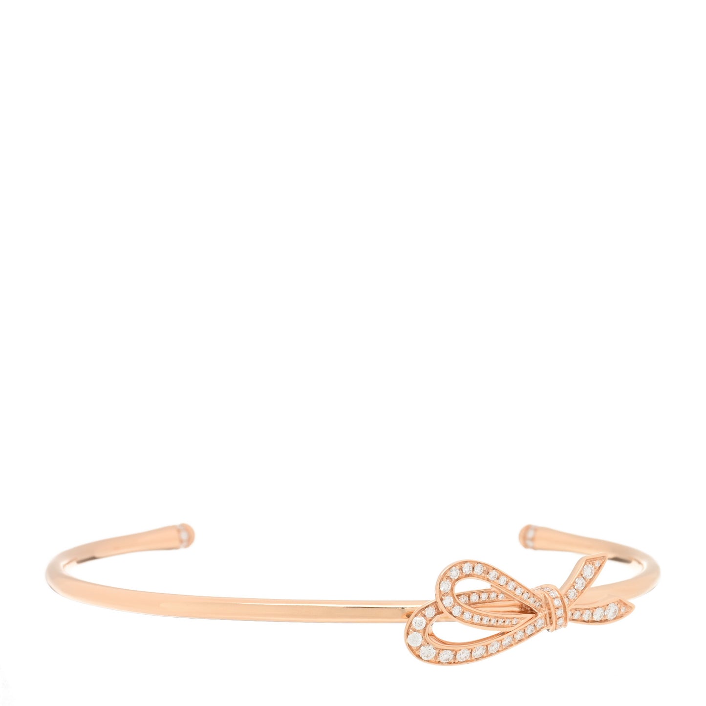 18K Rose Gold Diamond Bow Cuff Bracelet