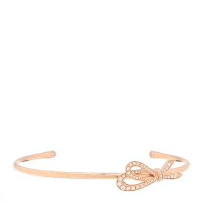 Tiffany 18K Rose Gold Diamond Bow Cuff Bracelet 1 of 3