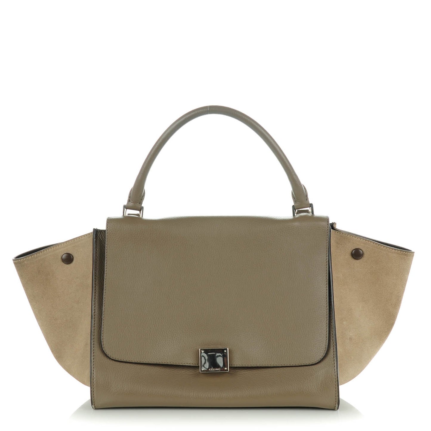 Drummed Calfskin Suede Medium Trapeze Souris