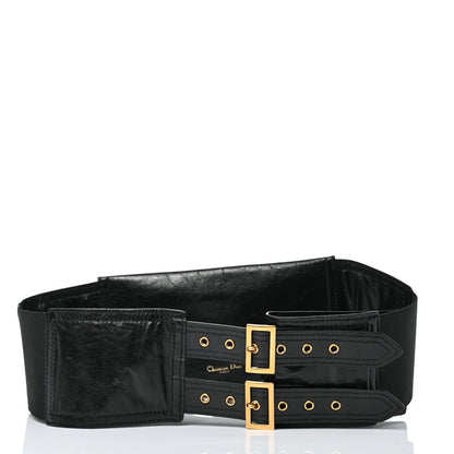 Christian Dior Crinkled Lambskin 135mm Saddle Belt Black 2 of 5