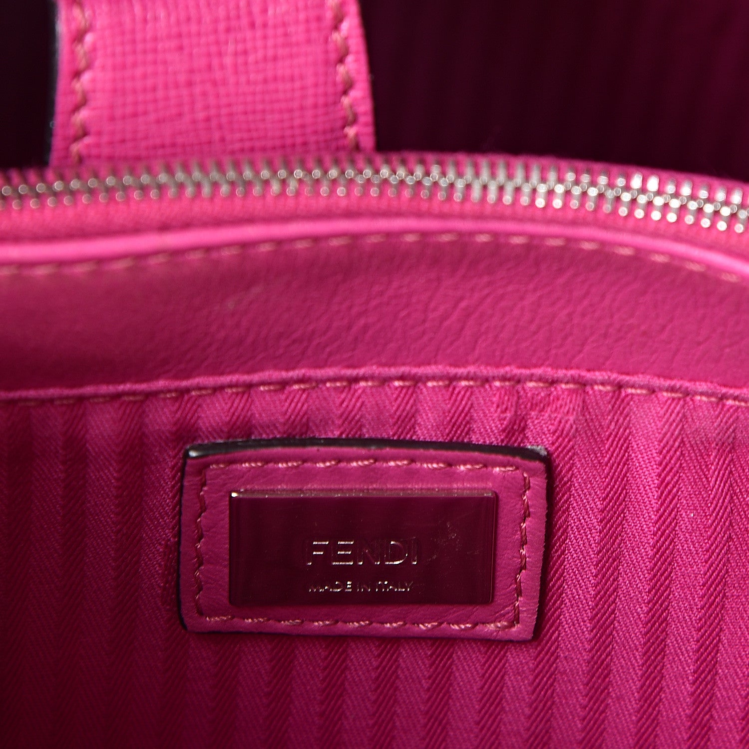 Fendi Vitello Elite Petite 2Jours Tote Magenta 5 of 10