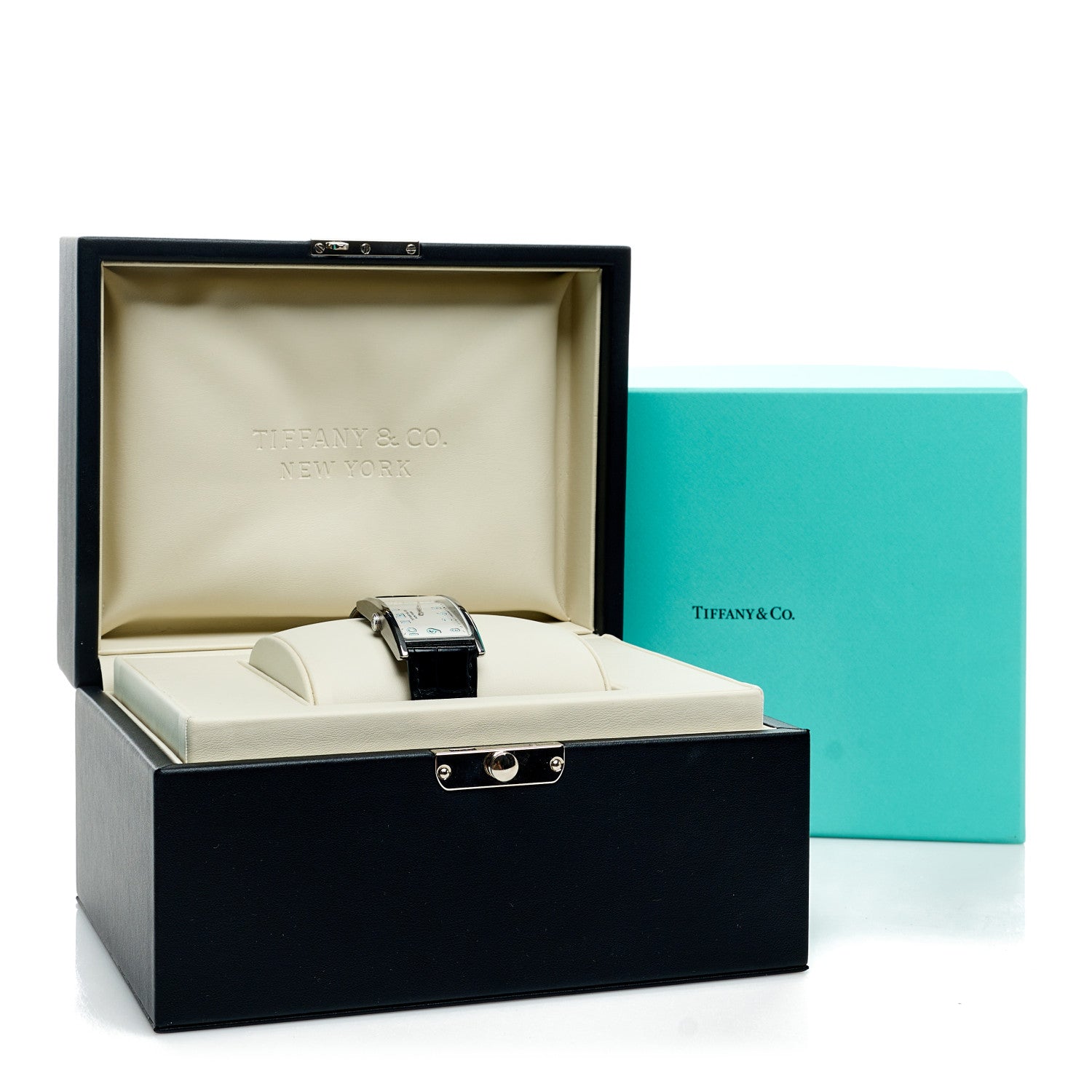Tiffany Stainless Steel Alligator 25mm East West Quartz Watch 5 of 5