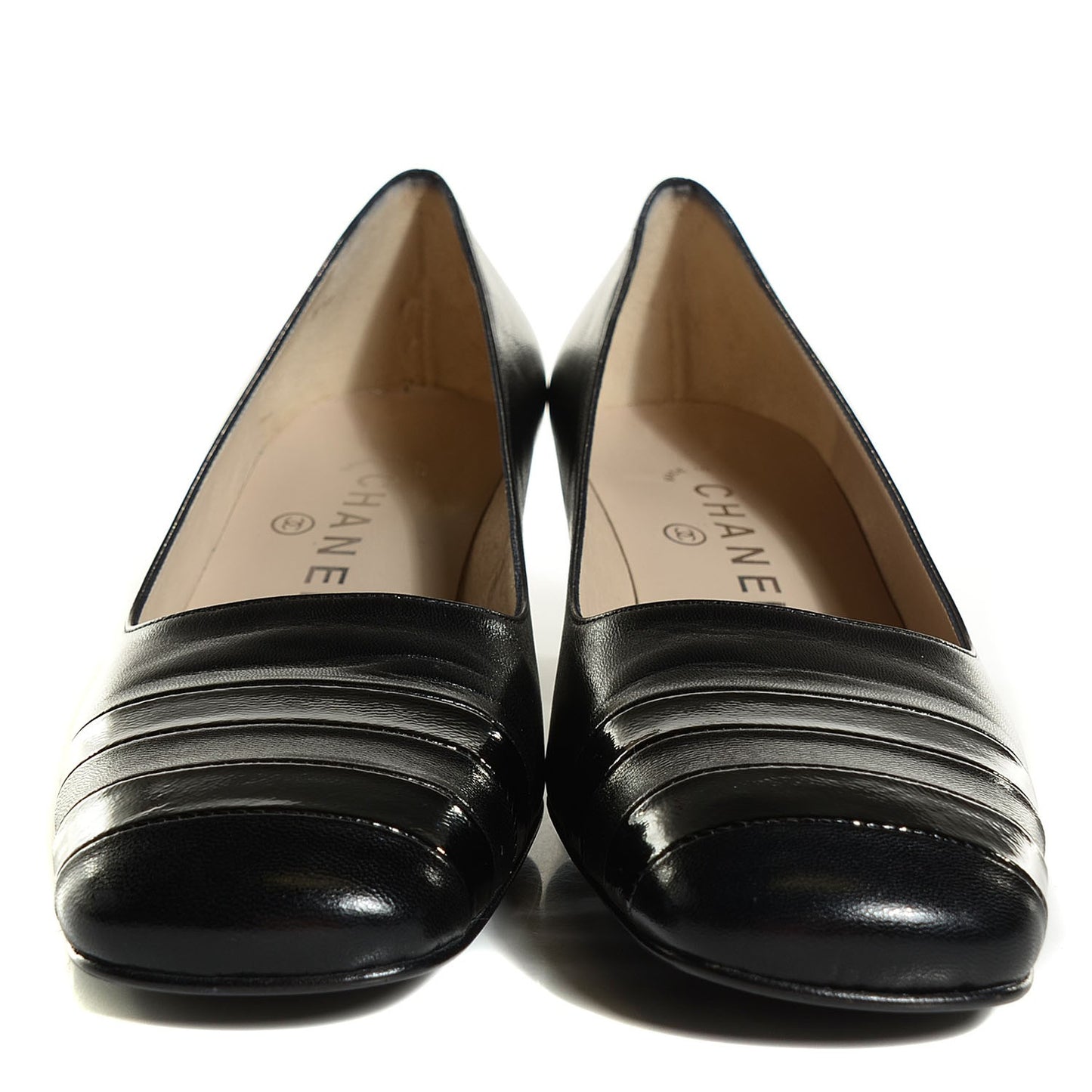 Lambskin Square Toe Pumps 37.5 Black