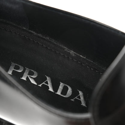 Prada Spazzolato Metal Triangle Logo 50mm Loafers 38 Black 10 of 12