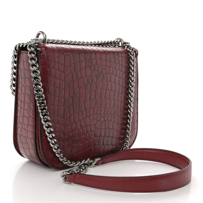 Stella McCartney Embossed Crocodile Effect Medium Falabella Box Shoulder Bag Red 3 of 11
