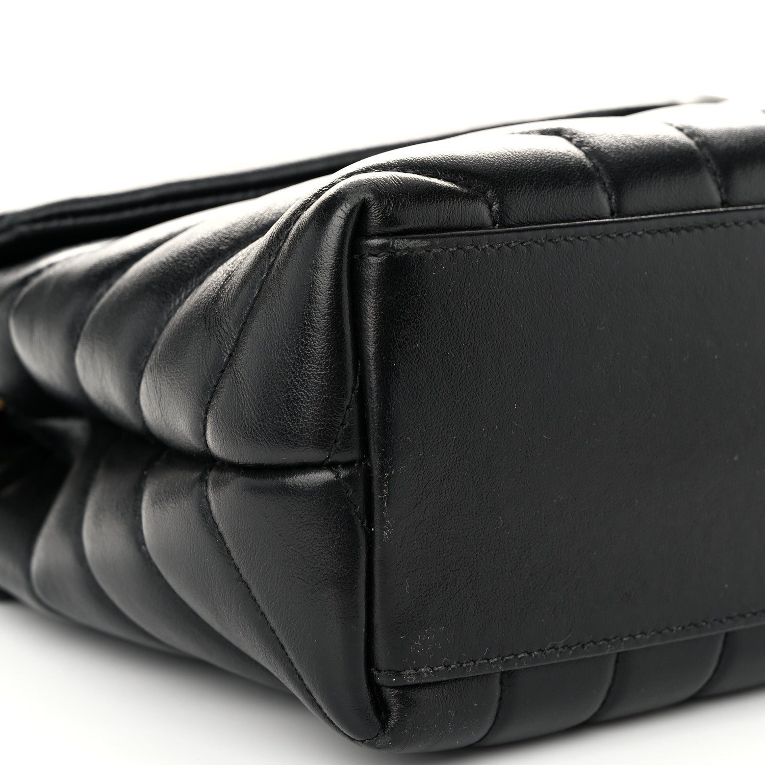 Saint Laurent Calfskin Y Quilted Monogram Small Loulou Chain Satchel Black 9 of 10