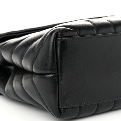 Saint Laurent Calfskin Y Quilted Monogram Small Loulou Chain Satchel Black 9 of 10