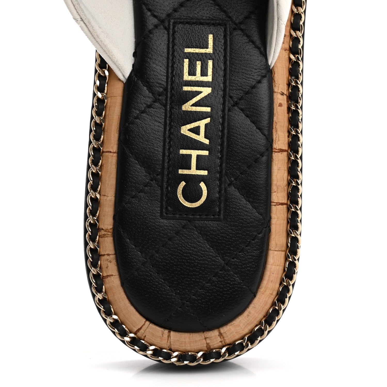 Chanel Lambskin Quilted Chain CC Sandals 39 White 7 of 12
