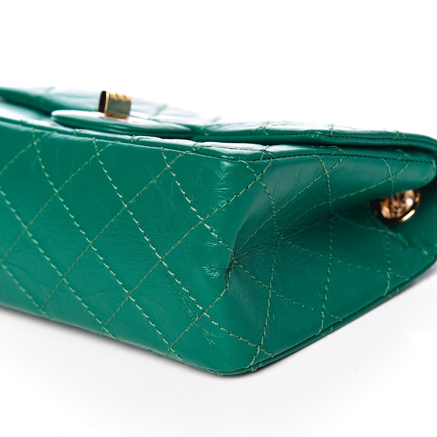 Aged Calfskin Quilted 2.55 Reissue Mini Flap Green