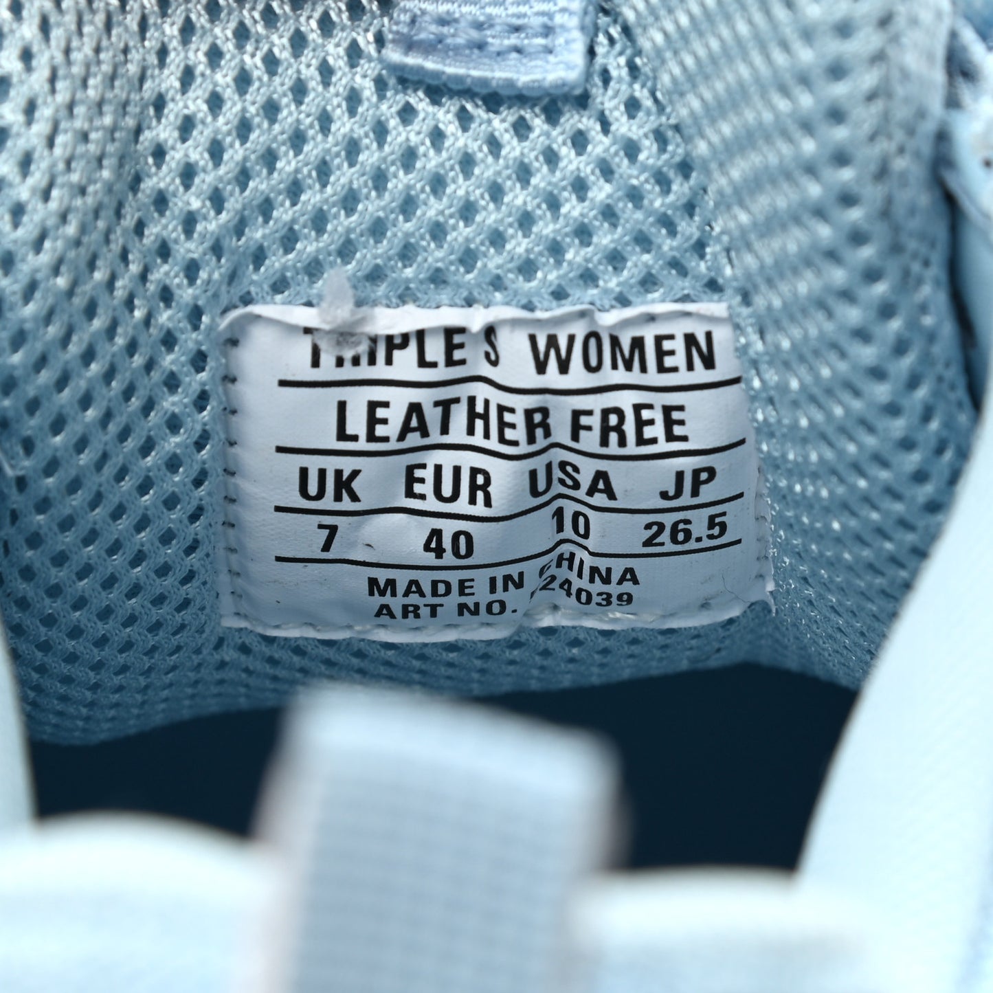 Fabric Mesh Womens Triple S Sneakers 40 Light Blue White