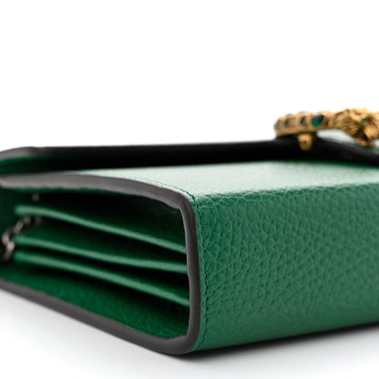 Gucci Calfskin Mini Dionysus Chain Wallet Emerald 9 of 11