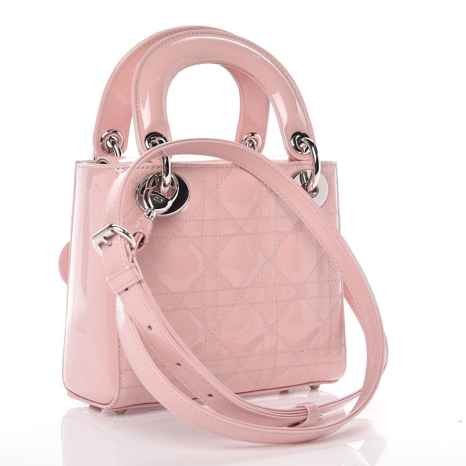 Christian Dior Patent Cannage Mini Lady Dior Pink 3 of 10