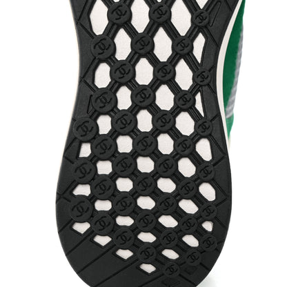 Chanel Mesh Suede Calfskin Womens CC Sneakers 36 White Green Grey 8 of 8