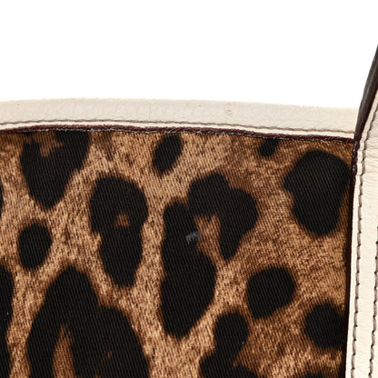 Dolce & Gabbana Canvas Leopard Print Tote White 12 of 13
