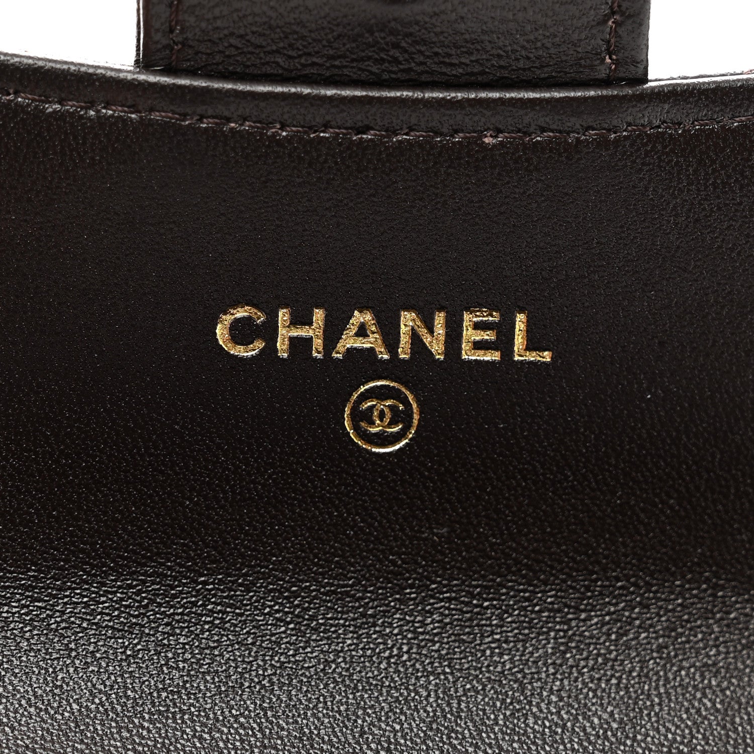 Chanel Lambskin Quilted Flap Card Holder Wallet Dark Brown 7 of 9