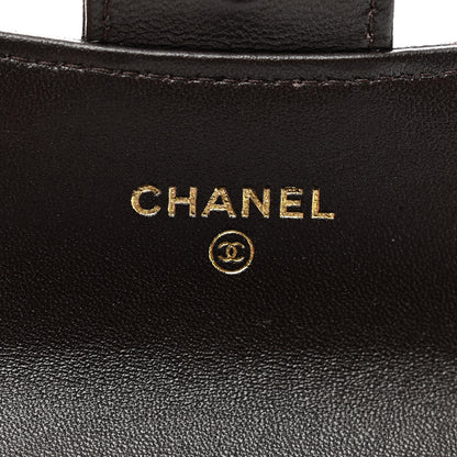 Chanel Lambskin Quilted Flap Card Holder Wallet Dark Brown 7 of 9