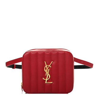 Saint Laurent Lambskin Matelasse Vicky Monogram Belt Bag Eros Red 1 of 4