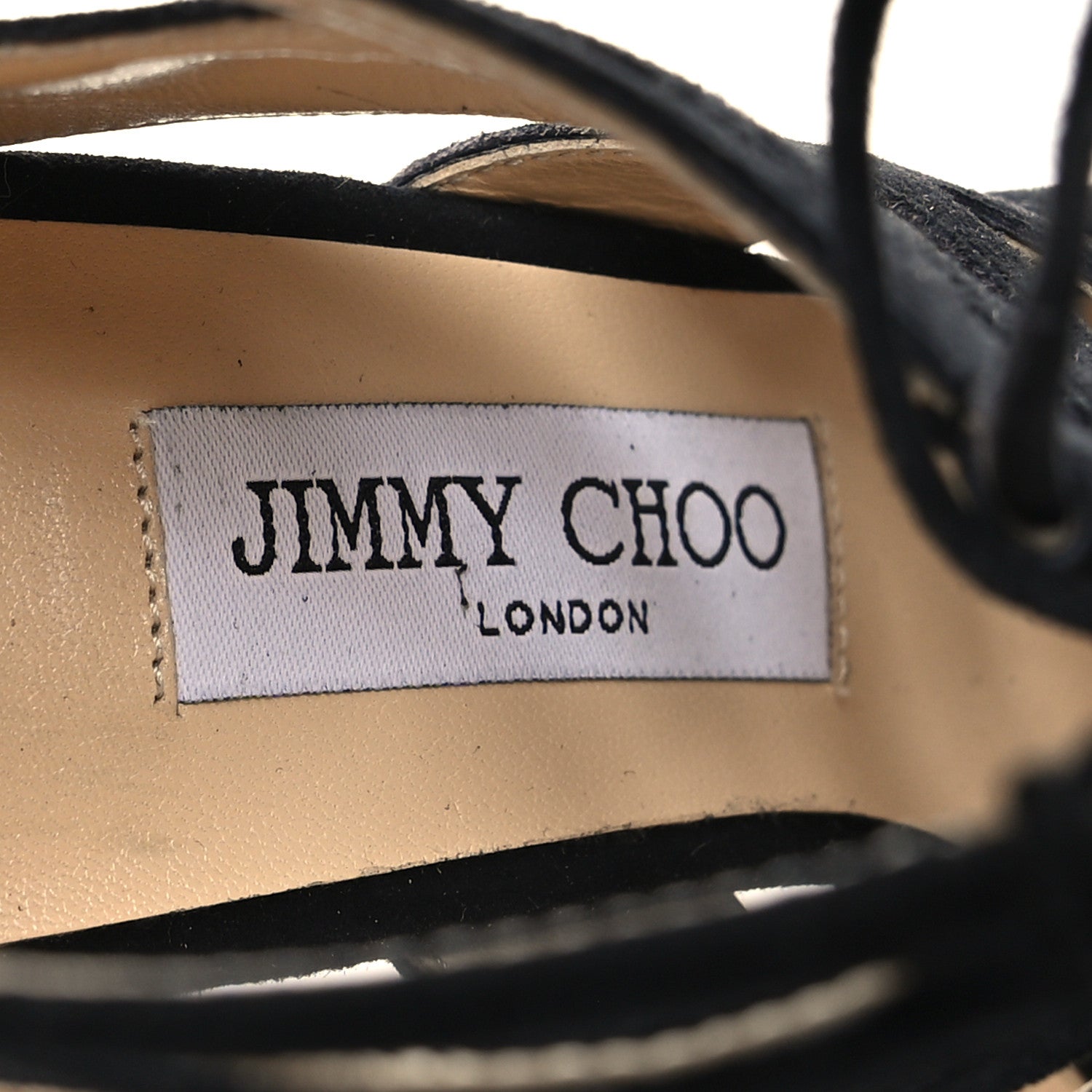 Jimmy Choo Suede Hitch 100 Lace Up Sandals 38.5 Black 7 of 7