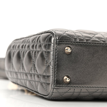 Christian Dior Lambskin Cannage Small My ABCDior Lady Dior Metallic Grey 9 of 10