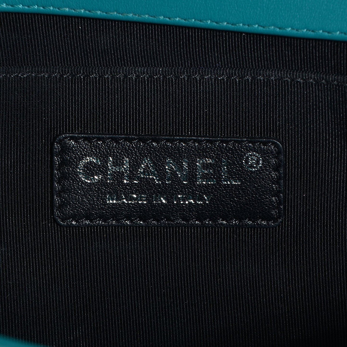 Patent Leather Medium Boy Flap Plexiglass Turquoise