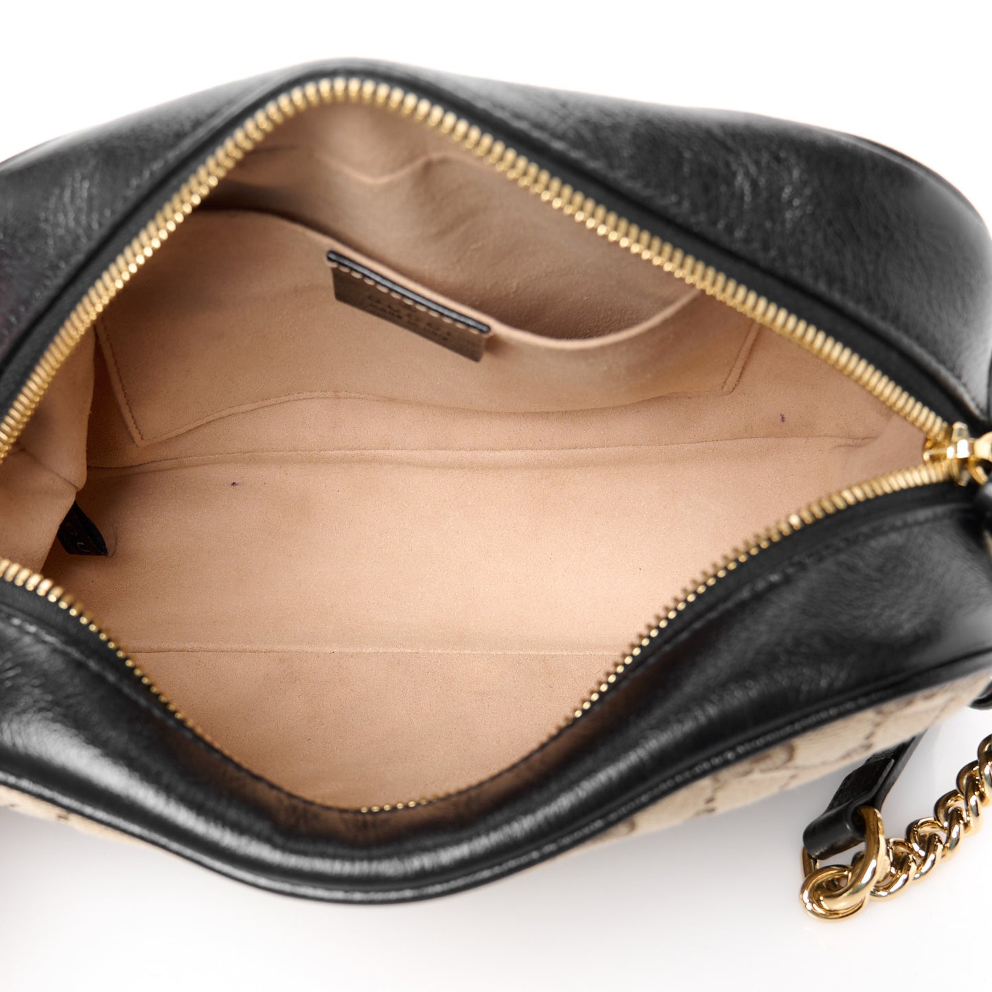 Monogram Matelasse Diagonal Small GG Marmont Chain Shoulder Bag Beige Black