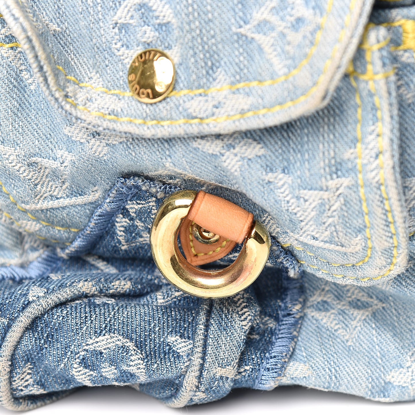 Denim Patchwork Cabby Tote Blue