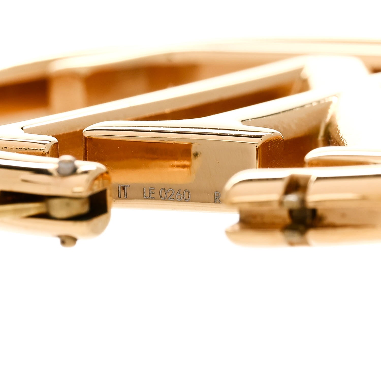 Louis Vuitton Metal Louise Hoop Earrings Gold 4 of 5