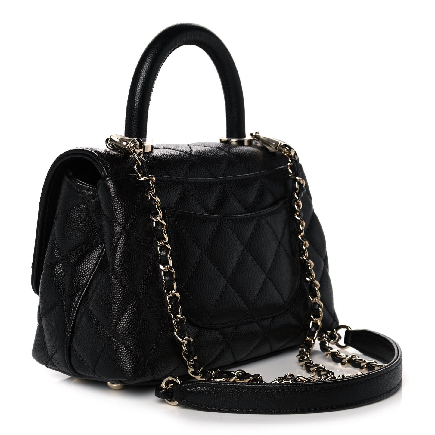 Caviar Quilted Extra Mini Coco Handle Flap Black