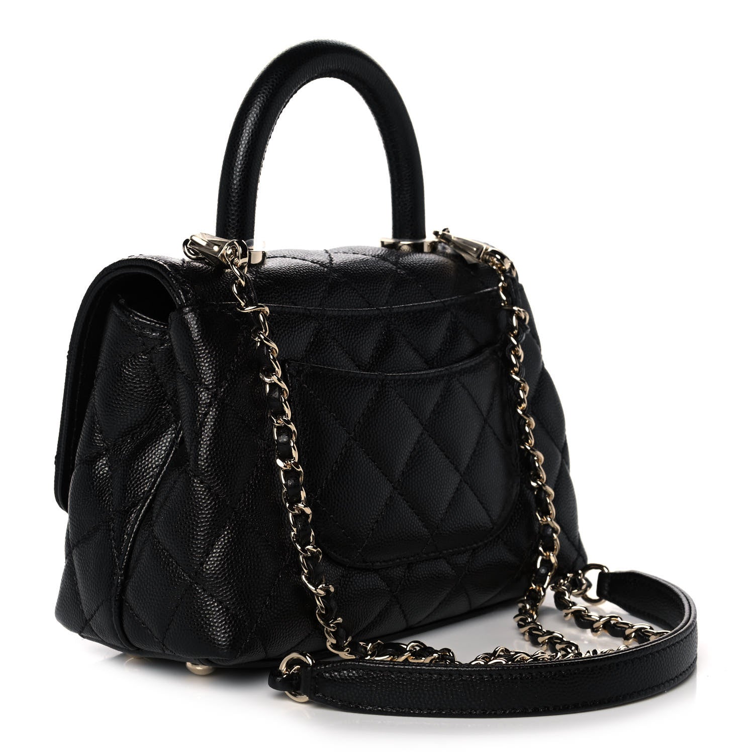 Chanel Caviar Quilted Extra Mini Coco Handle Flap Black 3 of 12
