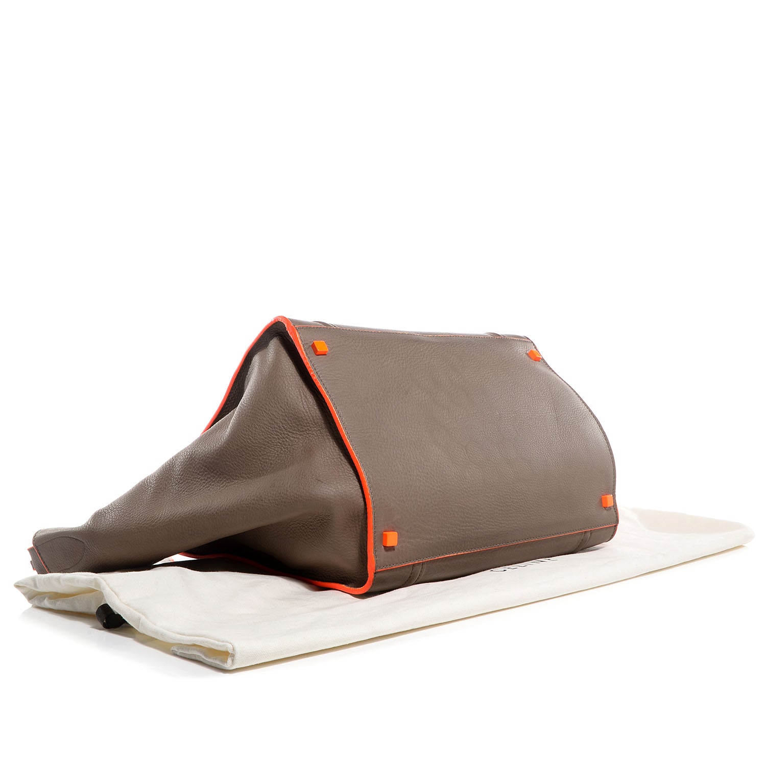 Celine Supple Calfskin Large Phantom Luggage Grey Orange 4 of 8