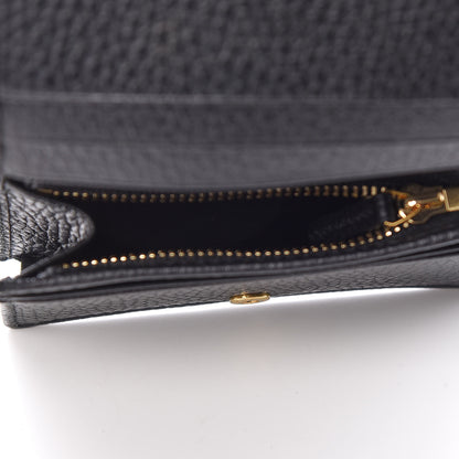 Gucci Pebbled Calfskin GG Marmont Card Case Black 5 of 10