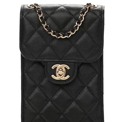 Chanel Caviar Quilted Classic Phone Holder Black 9 of 12