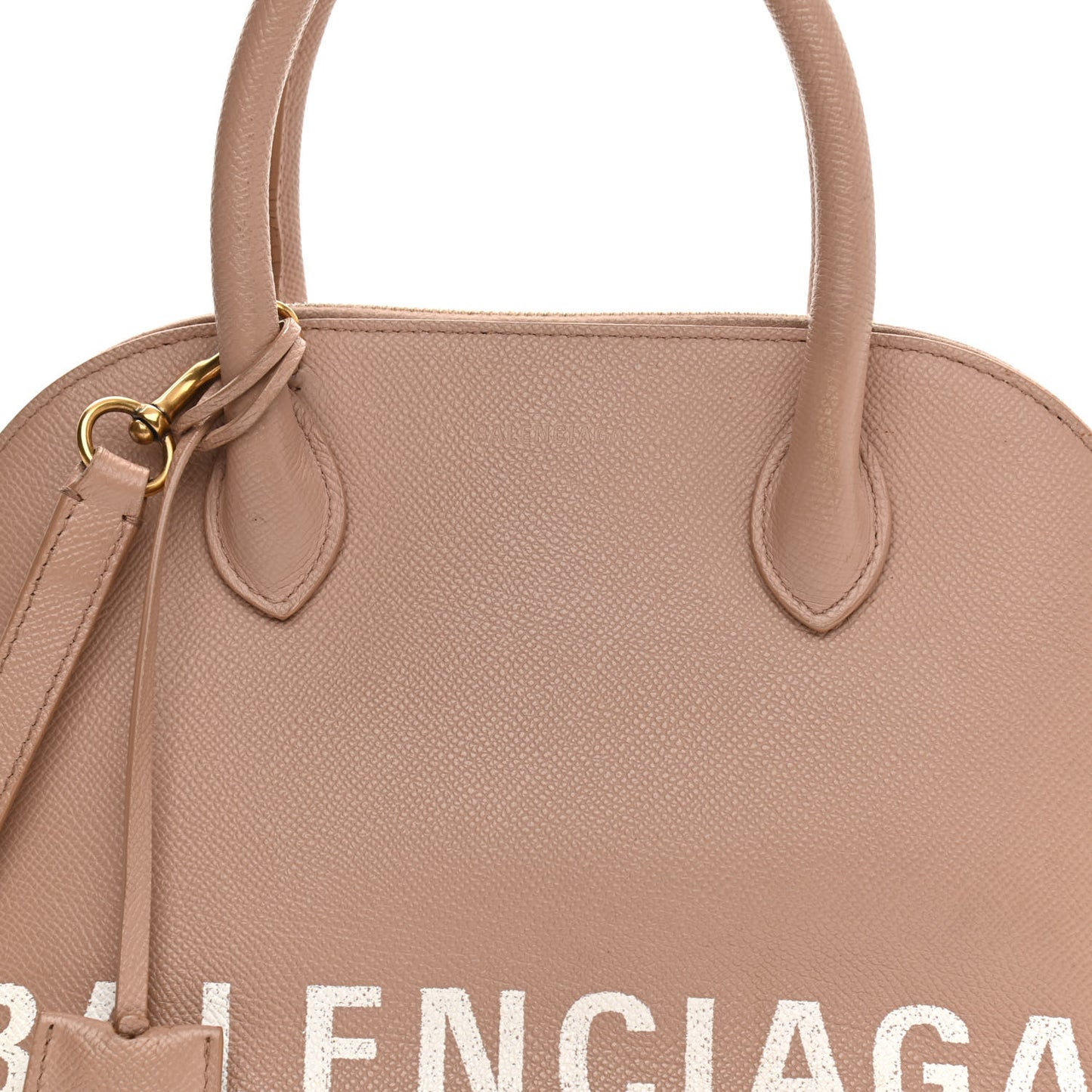 Grained Calfskin S Ville Top Handle Bag Beige Tapioca
