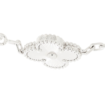 Van Cleef & Arpels 18K White Gold 5 Motifs Guilloche Vintage Alhambra Bracelet 3 of 5