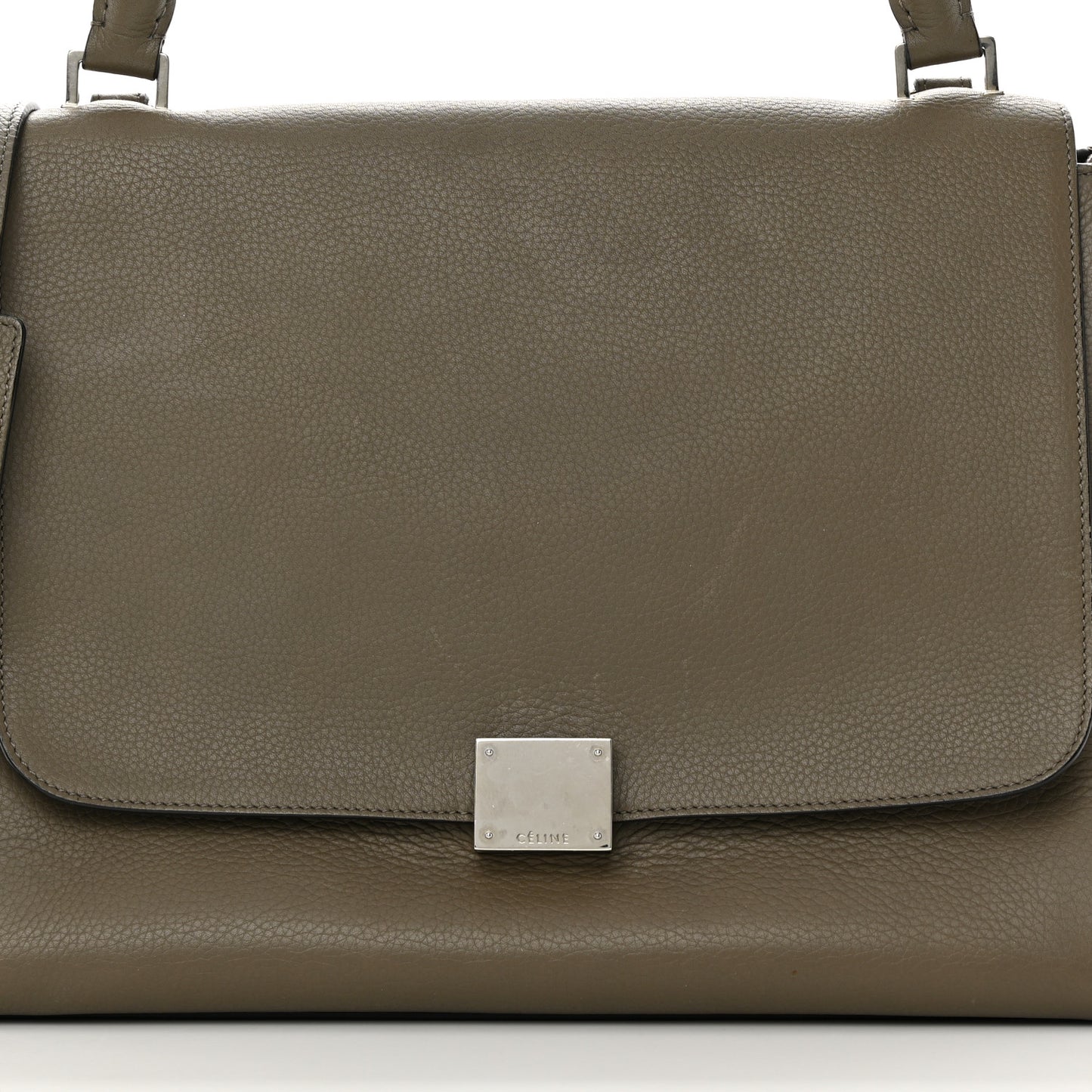 Drummed Calfskin Suede Medium Trapeze Souris