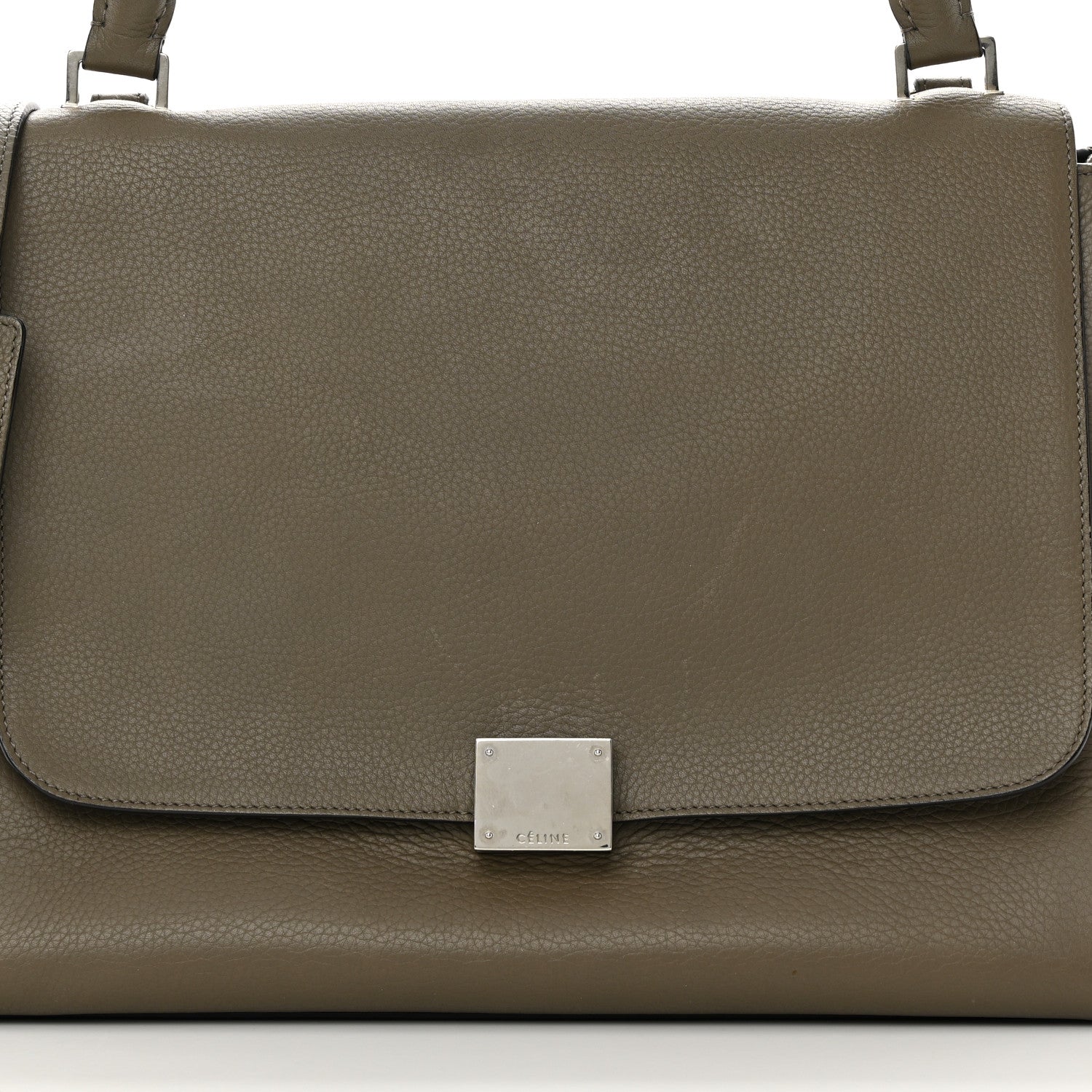 Celine Drummed Calfskin Suede Medium Trapeze Souris 7 of 21