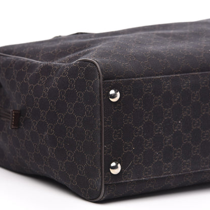 Gucci Denim Monogram Large Carry On Duffle Dark Brown 7 of 8