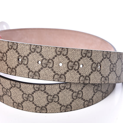 Gucci GG Supreme Monogram Selleria Calfskin Interlocking G 40mm Belt 80 32 Beige Ebony Cocoa 5 of 7