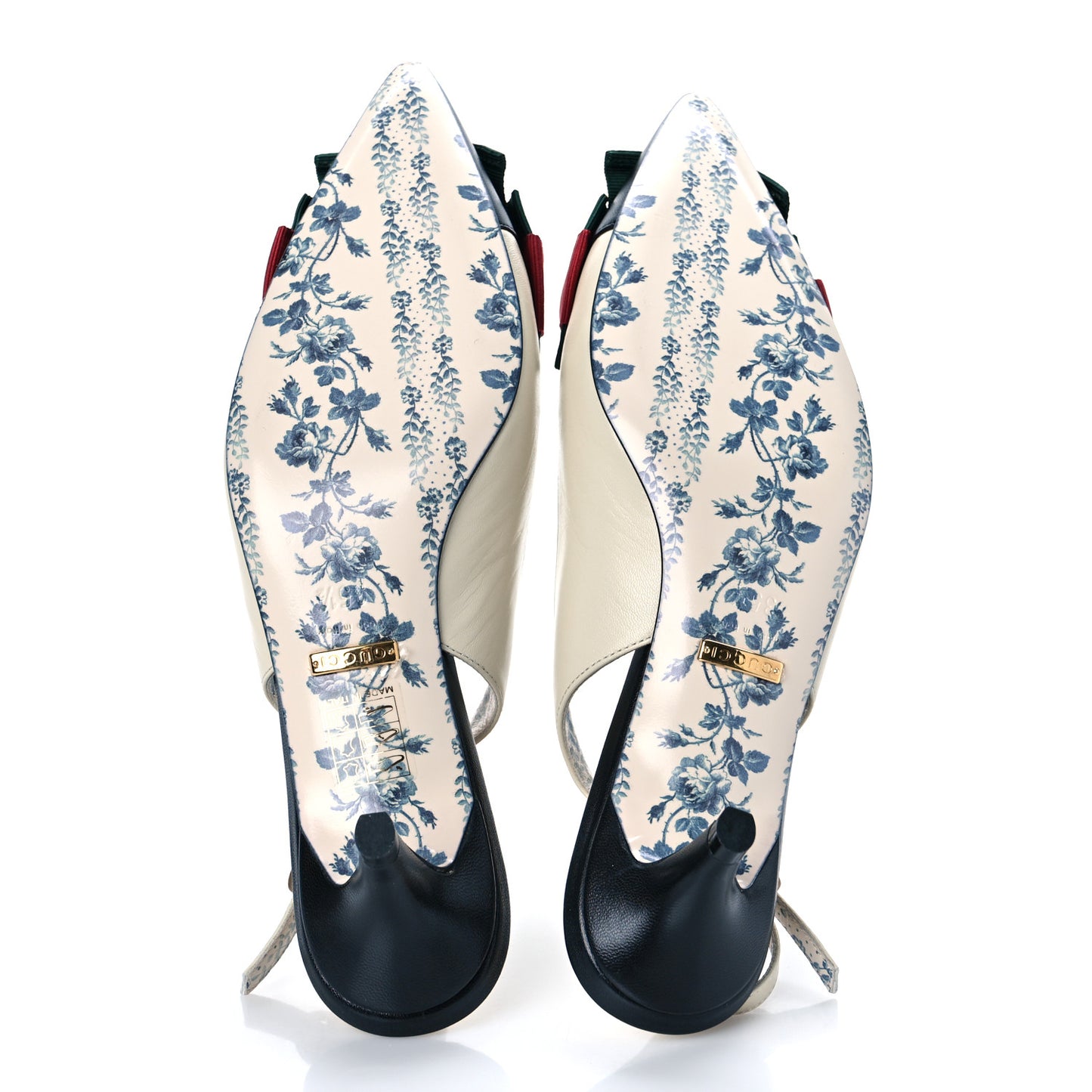 Malaga Kid Web Bow Jane Low Heel Slingback Pumps 35.5 Off White