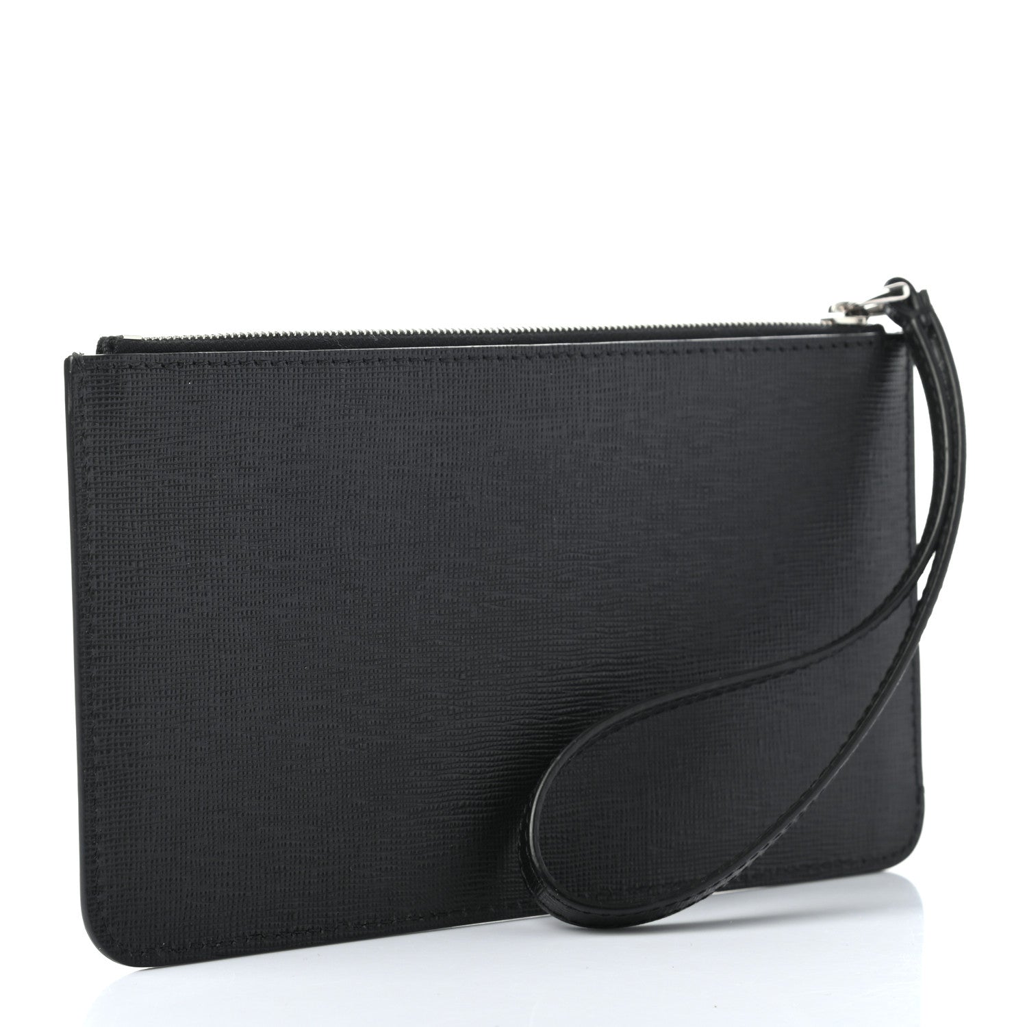 Fendi Vitello Elite Mink Fur Studded Karlito Zip Pouch Black 3 of 7